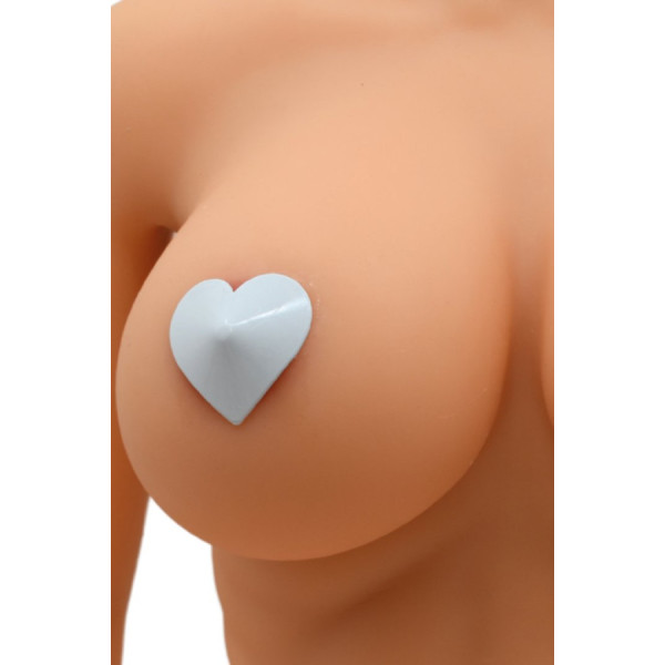 Nipple Métal blanc Cache tétons cœur 
